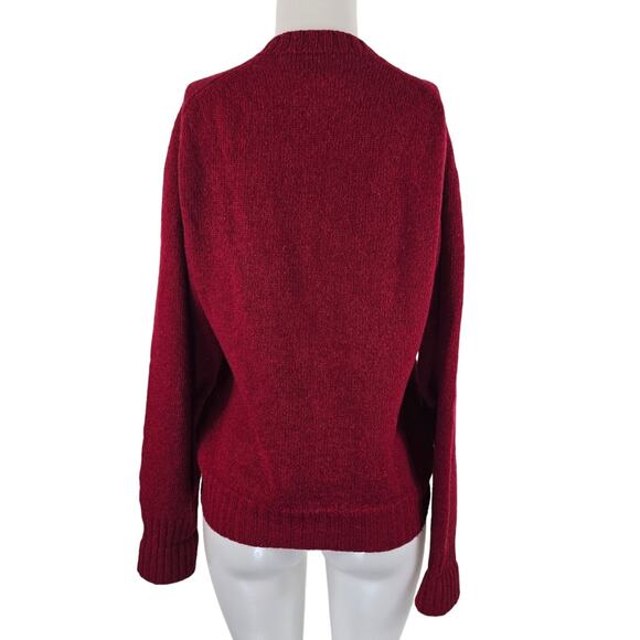Lord and Taylor Red 100% Wool Long Sleeve Men's Sweater M - Picture 2 of 4